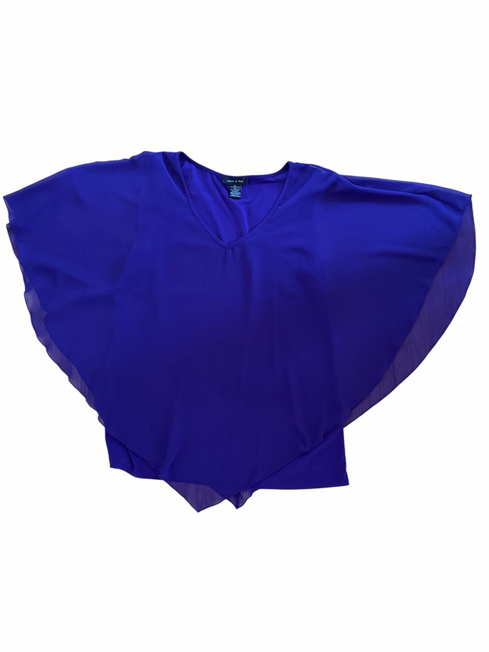 ADELE & MAY ROYAL PURPLE CHIFFON LAYERED TOP Size XL - Picture 7 of 10